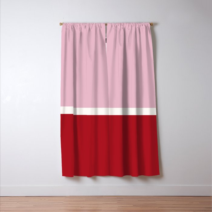 Color Block IV Pink Red Window Curtain Gallery Image 3