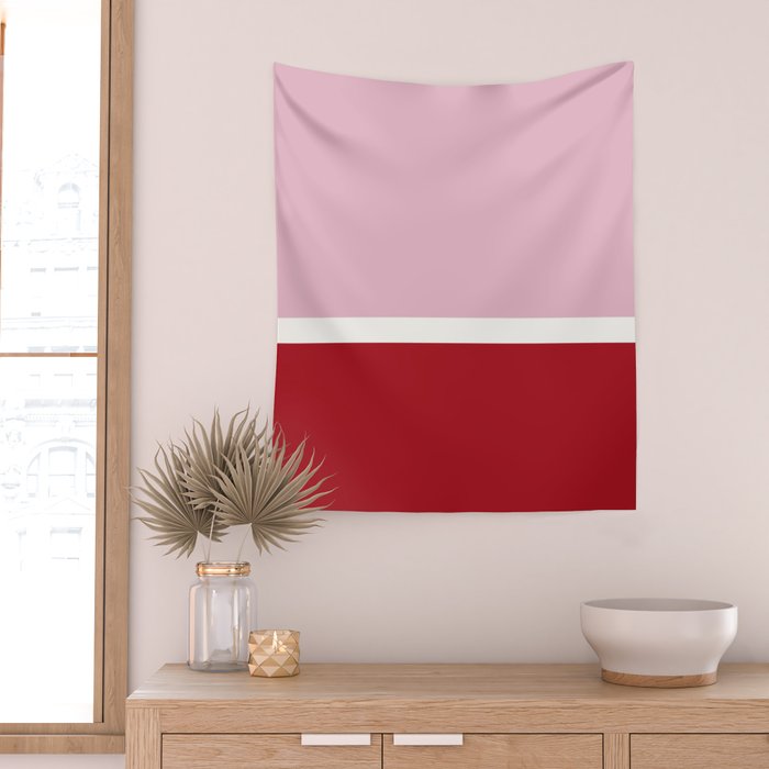 Color Block IV Pink Red Wall Tapestry Gallery Image 2