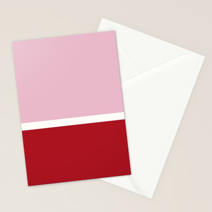 Color Block IV Pink Red Stationery Card Gallery Image 2