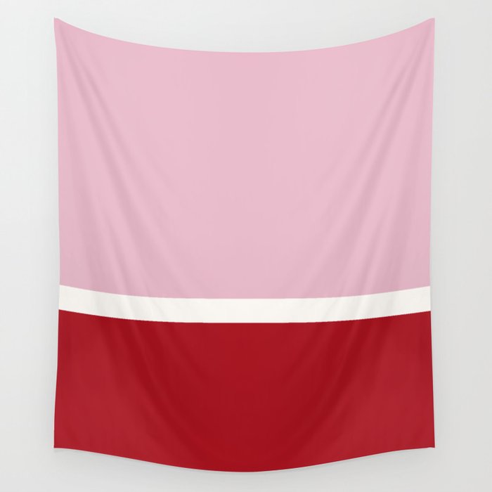 Color Block IV Pink Red Wall Tapestry Gallery Image 1