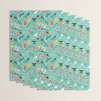 Backyard BBQ Aqua Wrapping Paper Gallery Image 3