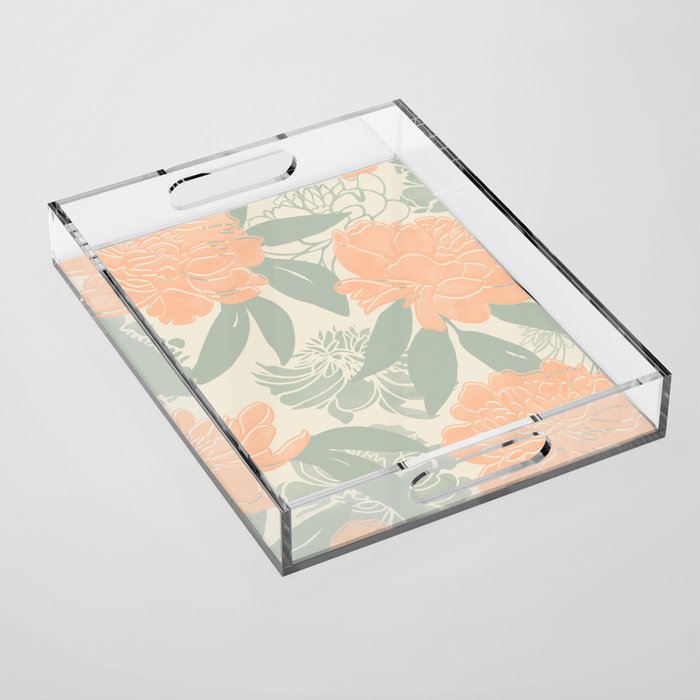 Modern floral blooms P3 Acrylic Tray Gallery Image 1