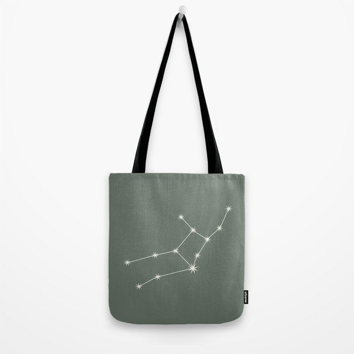 Virgo Zodiac Star Constellation Line Art Sage Tote Bag Gallery Image 2