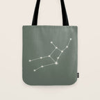 Virgo Zodiac Star Constellation Line Art Sage Tote Bag Gallery Image 1
