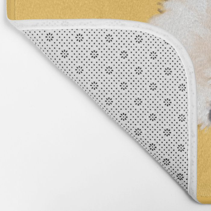 Bubble Gum Sneaky Llama in Yellow Bath Mat Gallery Image 2