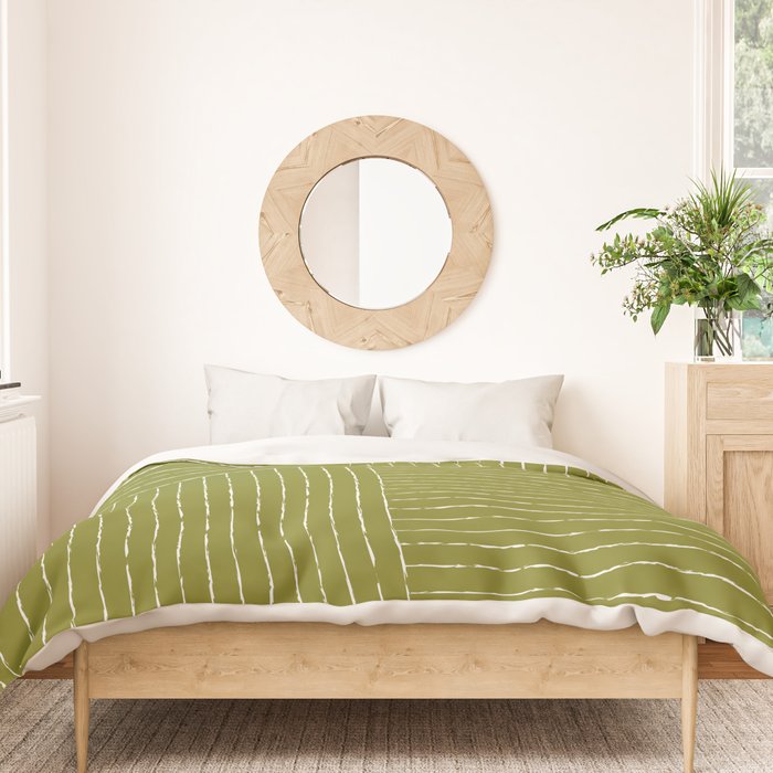 Line III (Matcha Green) Duvet Cover Gallery Image 3