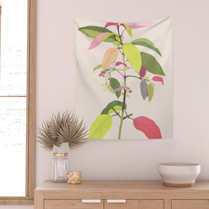 Colorful Plant Wall Tapestry Gallery Image 2