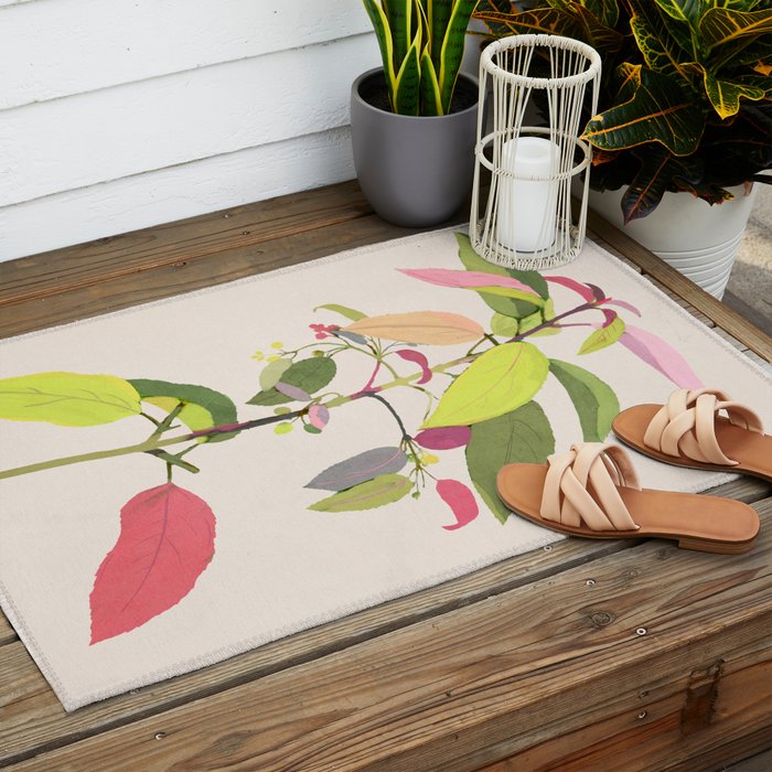 Colorful Plant Outdoor Rug Gallery Image 2