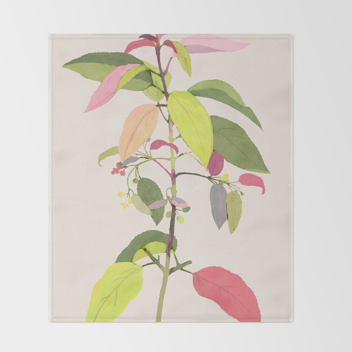 Colorful Plant Throw Blanket Gallery Image 2
