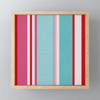 Bold Color Play Pink And Turquoise Stripes Mini Art Print Gallery Image 1