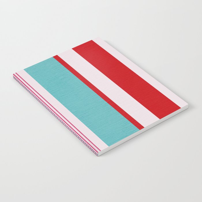 Bold Color Play Pink And Turquoise Stripes Notebook Gallery Image 1