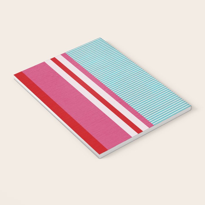 Bold Color Play Pink And Turquoise Stripes Notebook Gallery Image 3