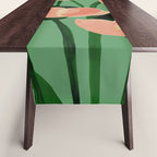 Coral Poppies on Green Table Runner Gallery Image 1