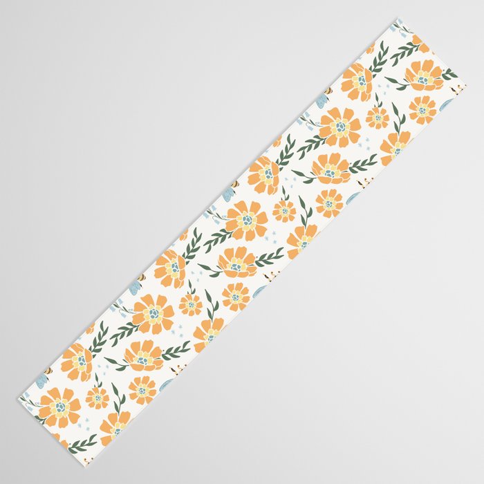 Honey Bees and Orange Flowers Table Runner Gallery Image 3