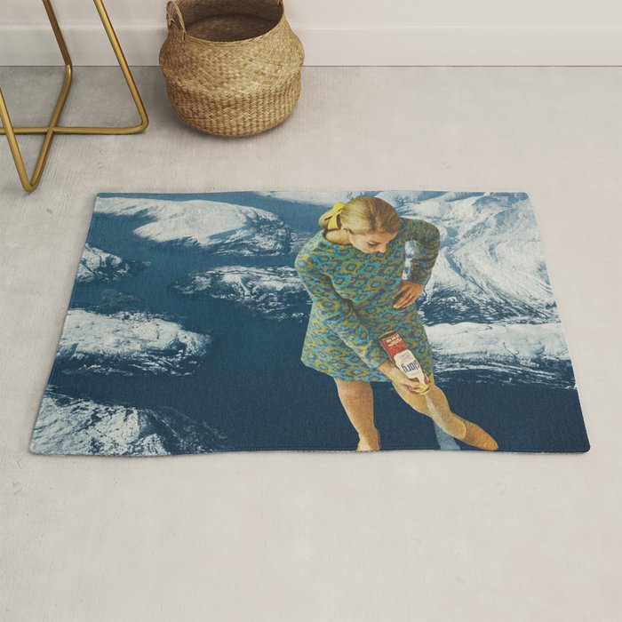 Spraying snow on the mountains Rug Gallery Image 1