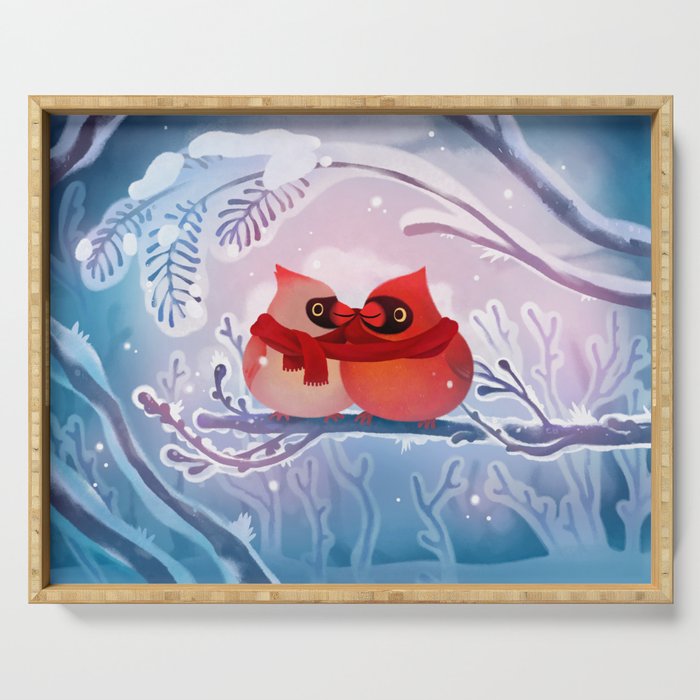 winter lovers Serving Tray Gallery Image 1
