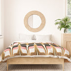Mid Century Modern Liquid Watercolor Abstract / Faux Gold, Blush Pink, Brown, Black, White / V1 Duvet Cover Gallery Image 3