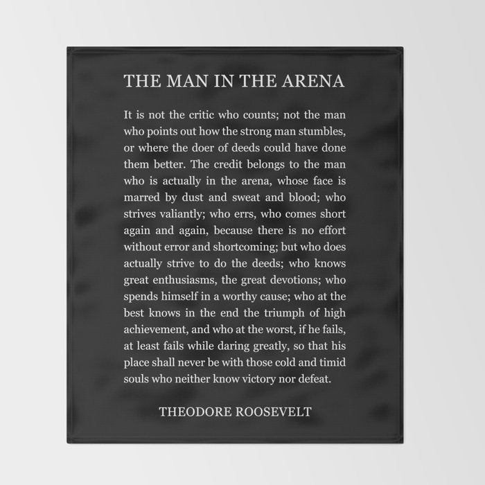 The-Man-In-The-Arena Throw Blanket Gallery Image 2
