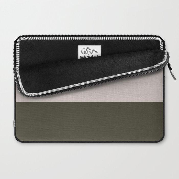 Linen Duo (Beige & Olive) Laptop Sleeve Gallery Image 2