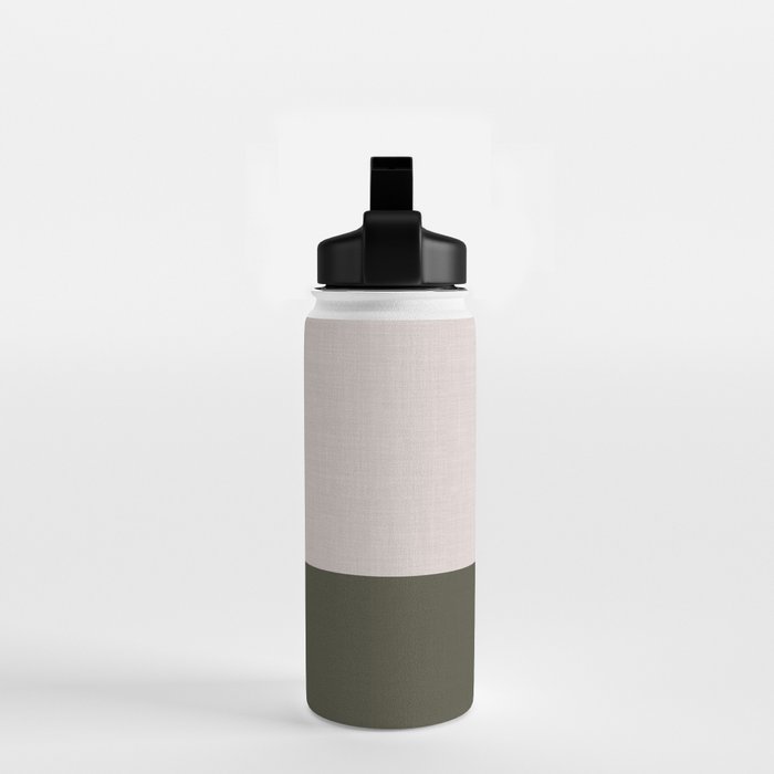 Linen Duo (Beige & Olive) Water Bottle Gallery Image 2