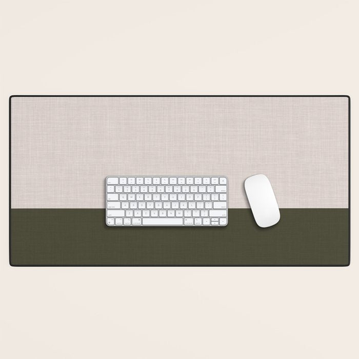 Linen Duo (Beige & Olive) Desk Mat Gallery Image 1