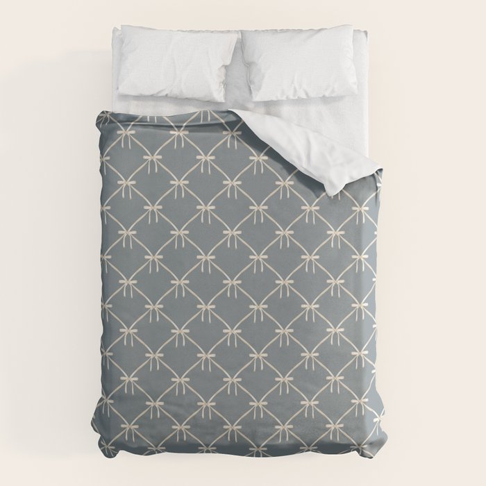 Bows & Ribbons Pattern LXI Neutral Grey Duvet Cover Gallery Image 6