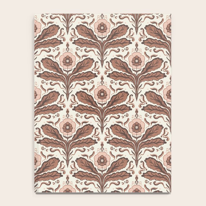Mocha Mousse Art Deco Floral Vintage Symmetrical Botanical Pattern Notebook Gallery Image 4