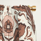 Mocha Mousse Art Deco Floral Vintage Symmetrical Botanical Pattern Window Curtain Gallery Image 2