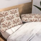 Mocha Mousse Art Deco Floral Vintage Symmetrical Botanical Pattern Pillow Sham Gallery Image 2