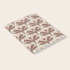 Mocha Mousse Art Deco Floral Vintage Symmetrical Botanical Pattern Notebook Gallery Image 2