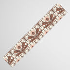 Mocha Mousse Art Deco Floral Vintage Symmetrical Botanical Pattern Table Runner Gallery Image 3