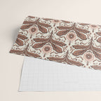 Mocha Mousse Art Deco Floral Vintage Symmetrical Botanical Pattern Wrapping Paper Gallery Image 2