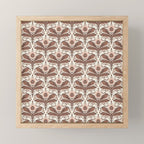 Mocha Mousse Art Deco Floral Vintage Symmetrical Botanical Pattern Mini Art Print Gallery Image 1