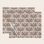 Mocha Mousse Art Deco Floral Vintage Symmetrical Botanical Pattern Placemat Gallery Image 1