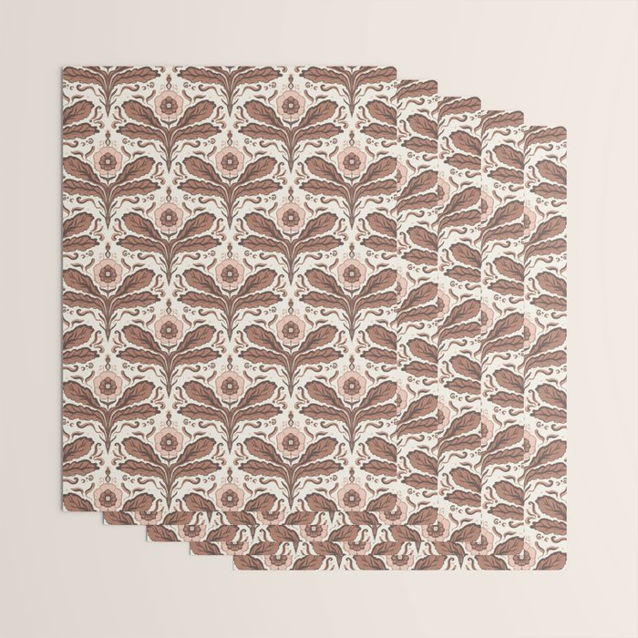 Mocha Mousse Art Deco Floral Vintage Symmetrical Botanical Pattern Wrapping Paper Gallery Image 3