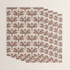 Mocha Mousse Art Deco Floral Vintage Symmetrical Botanical Pattern Wrapping Paper Gallery Image 3