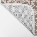 Mocha Mousse Art Deco Floral Vintage Symmetrical Botanical Pattern Bath Mat Gallery Image 2