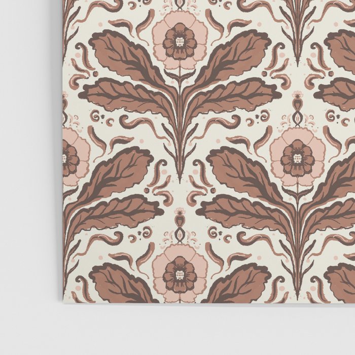 Mocha Mousse Art Deco Floral Vintage Symmetrical Botanical Pattern Poster Gallery Image 3