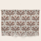 Mocha Mousse Art Deco Floral Vintage Symmetrical Botanical Pattern Wall Hanging Gallery Image 1