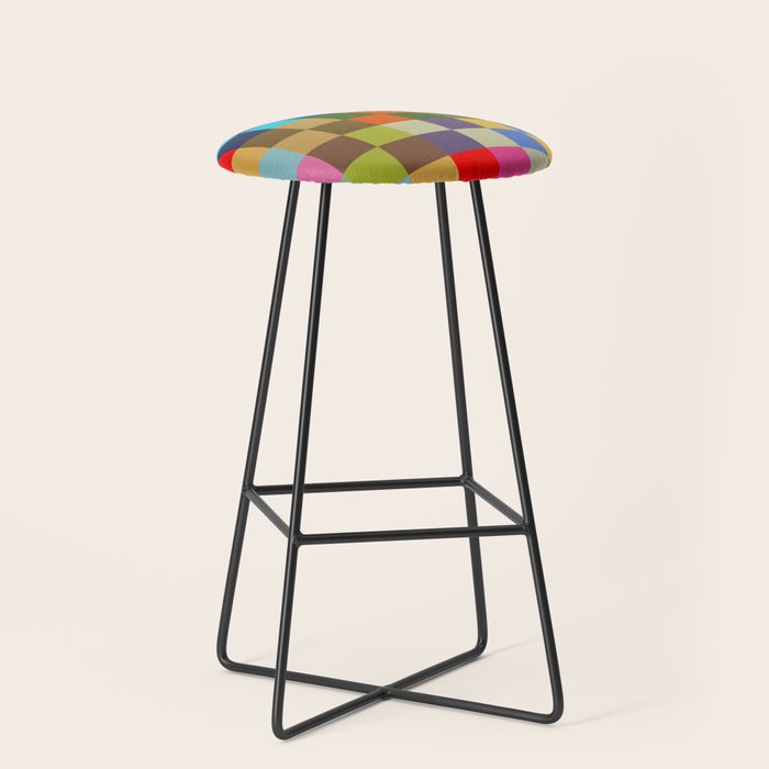 Colorful Checkerboard Stool Gallery Image 1