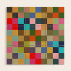 Colorful Checkerboard Wood Wall Art Gallery Image 1