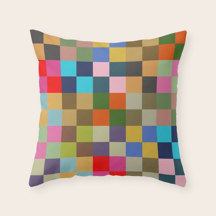 Colorful Checkerboard Throw Pillow Gallery Image 6