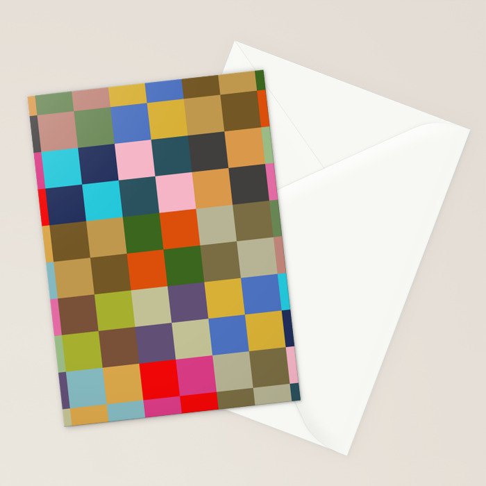 Colorful Checkerboard Stationery Card Gallery Image 2
