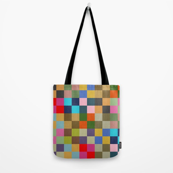 Colorful Checkerboard Tote Bag Gallery Image 2