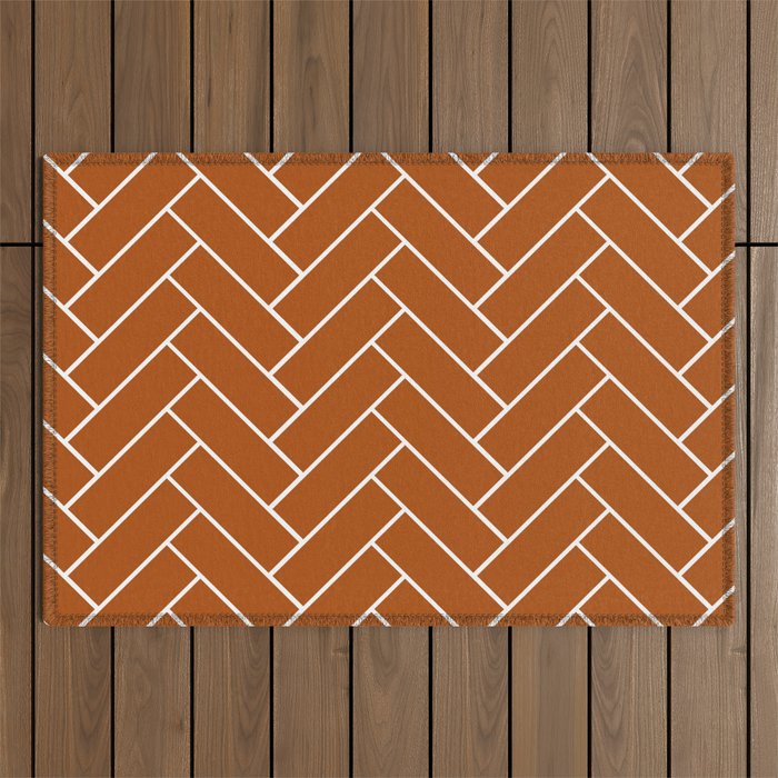 Tiles (Rust) Outdoor Rug Gallery Image 1