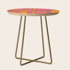 Mid-Century Modern Abstract Palm Springs Eclectic Pattern in Pink Brown Orange Side Table Gallery Image 1