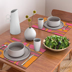 Mid-Century Modern Abstract Palm Springs Eclectic Pattern in Pink Brown Orange Placemat Gallery Image 2