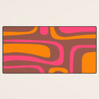 Mid-Century Modern Abstract Palm Springs Eclectic Pattern in Pink Brown Orange Desk Mat Gallery Image 3