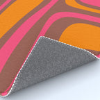Mid-Century Modern Abstract Palm Springs Eclectic Pattern in Pink Brown Orange Rug Gallery Image 4