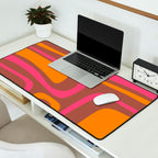 Mid-Century Modern Abstract Palm Springs Eclectic Pattern in Pink Brown Orange Desk Mat Gallery Image 2